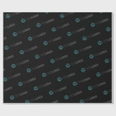 会社のロゴカスタムブランドのビジネスのギフトブラック ラッピングペーパー (フラット)