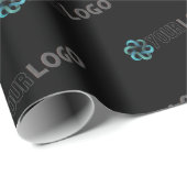 会社のロゴカスタムブランドのビジネスのギフトブラック ラッピングペーパー (ロールコーナー)