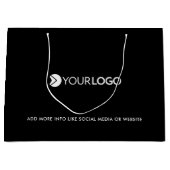 会社のロゴカスタムブランドのビジネスのギフトブラック ラージペーパーバッグ (正面)