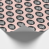 会社のロゴカスタムブランドのビジネスギフトピンク ラッピングペーパー (角)