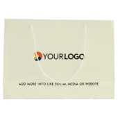 会社のロゴカスタムブランドのビジネスギフトベージュ ラージペーパーバッグ (裏面)