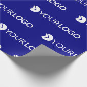 会社のロゴカスタムブランドのビジネスギフト海軍 ラッピングペーパー (角)