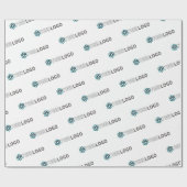 会社のロゴカスタムブランドのビジネスギフト ラッピングペーパー (フラット)