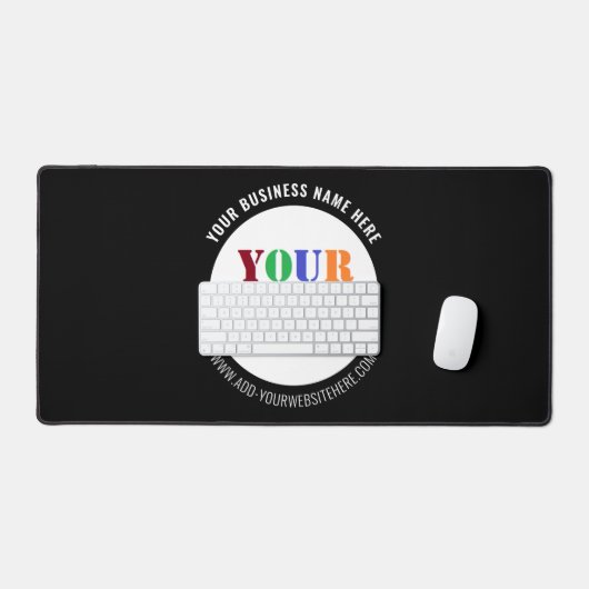 会社のロゴカスタム文字とカラーデスクマット デスクマット (キーボード&マウス)