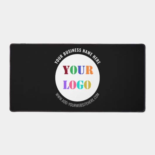 会社のロゴカスタム文字とカラーデスクマット デスクマット (正面)