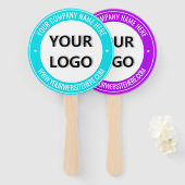 会社のロゴカスタム文字とカラーハンドファン ハンドファン (正面&裏面)