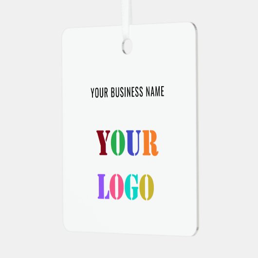 会社のロゴカスタム文字クリスマス装飾 メタルオーナメント (正面左)