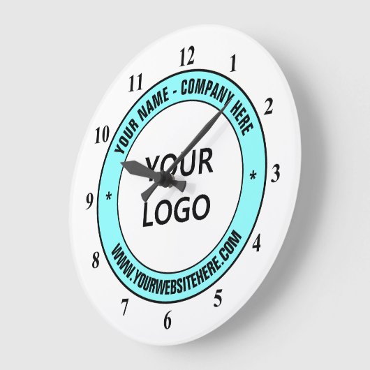 会社のロゴカスタム文字パーソナライズされた時計 ラージ壁時計 (傾斜)
