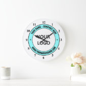会社のロゴカスタム文字パーソナライズされた時計 ラージ壁時計 (ホーム)