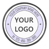 会社のロゴカスタム文字ホッケーパックテンプレート アイスホッケーパック (正面)