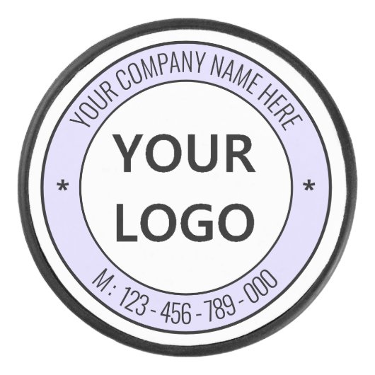 会社のロゴカスタム文字ホッケーパックテンプレート アイスホッケーパック (正面)