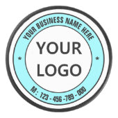 会社のロゴカスタム文字ホッケーパックテンプレート アイスホッケーパック (正面)