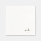 会社のロゴクリーンブランミニマルドホワイトビジネス スタンダードカクテルナプキン (正面)