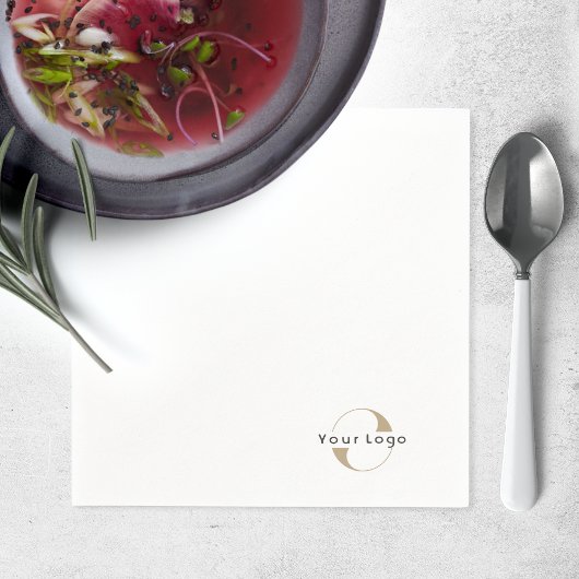 会社のロゴクリーンブランミニマルドホワイトビジネス スタンダードカクテルナプキン