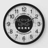 会社のロゴグレーシルバーの名前のスローガン ラージ壁時計 (正面)