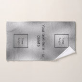 会社のロゴシルバーブラック文字事業エレガント ハンドタオル (ハンドタオル)