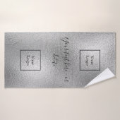 会社のロゴシルバーブラック文字事業 バスタオル (バスタオル)