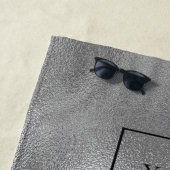 会社のロゴシルバーブラック文字事業 ビーチタオル (インサイチュ)