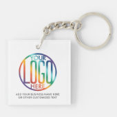 会社のロゴシンプルのビジネスモダンプロモーション キーホルダー (裏面)