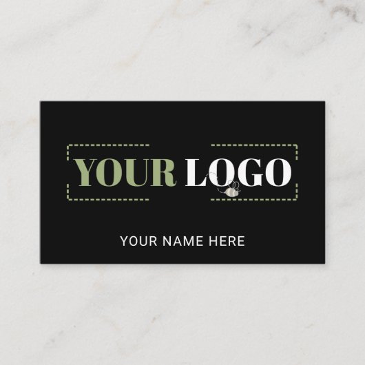 会社のロゴシンプルテンプレート黒 名刺 (正面)