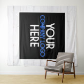 会社のロゴトレードショーバックグランドウッドの背景 タペストリー (インサイチュ(横))