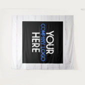 会社のロゴトレードショーバックグランドウッドの背景 タペストリー (正面(横))