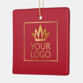 会社のロゴハッピーホリデー セラミックオーナメント (左)