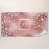 会社のロゴバラ金ゴールドの豪華な輝き ビーチタオル (正面)