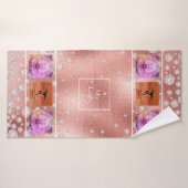 会社のロゴバラ金ゴールド写真コラージュ豪華 バスタオル (バスタオル)