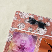 会社のロゴバラ金ゴールド写真コラージュ豪華 ビーチタオル (インサイチュ)