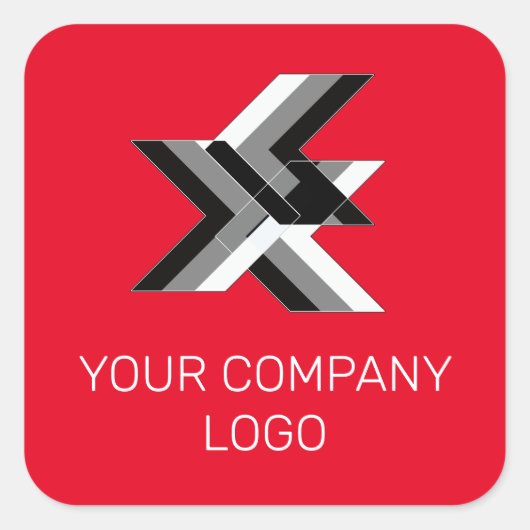 会社のロゴパーソナライズされた、 スクエアシール (正面)