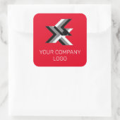 会社のロゴパーソナライズされた、 スクエアシール (バッグ)