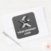 会社のロゴパーソナライズされた、 スクエアシール (封筒)