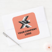 会社のロゴパーソナライズされた、 スクエアシール (封筒)