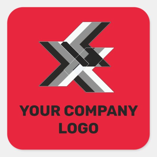 会社のロゴパーソナライズされた、 スクエアシール (正面)