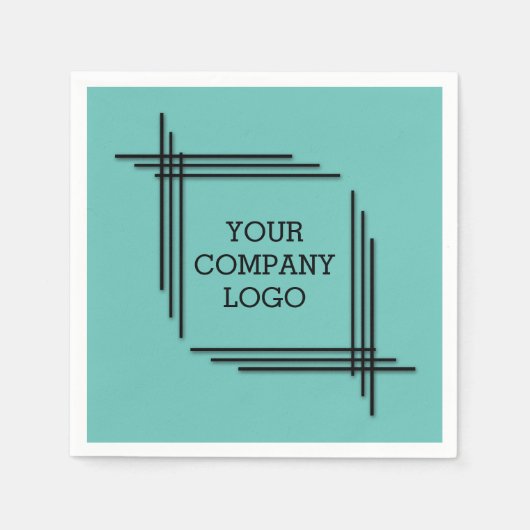 会社のロゴパーソナライズされた、 スタンダードカクテルナプキン (正面)