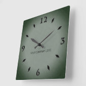 会社のロゴパーソナライズされた、テキストの追加 スクエア壁時計 (傾斜)