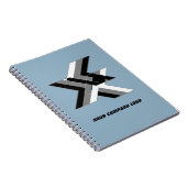 会社のロゴパーソナライズされた、テキストの追加 ノートブック (右側)