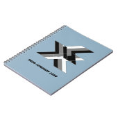 会社のロゴパーソナライズされた、テキストの追加 ノートブック (左側)