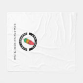 会社のロゴビジネスカスタムブランド従業員の追加 フリースブランケット (正面(横))