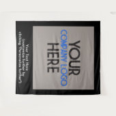 会社のロゴビジネストレード黒の背景 タペストリー (正面(横))