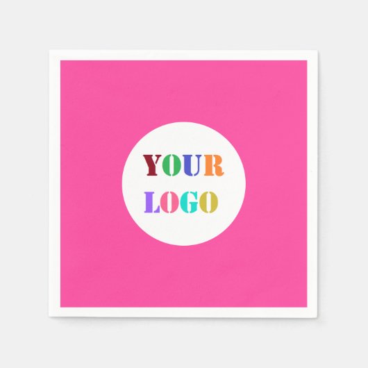 会社のロゴビジネスナプキンカスタムの色 スタンダードカクテルナプキン (正面)