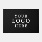 会社のロゴビジネスブランディングブラックフロント ドアマット (正面)