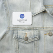 会社のロゴビジネスマネージャーの従業員の追加 名札 (インサイチュ)