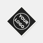 会社のロゴビジネス企業のイベントブラック スタンダードカクテルナプキン (角)