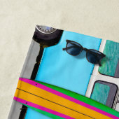 会社のロゴビーチBlue Van & Surfboardビーチ ビーチタオル (インサイチュ)