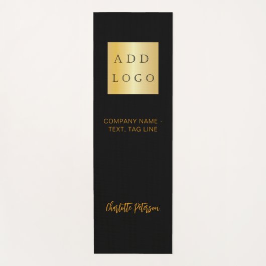 会社のロゴブラッククラシックビジネススタジオ ヨガマット (正面)