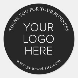 会社のロゴブラックサンキュー ラウンドシール