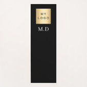 会社のロゴブラックモノグラムビジネススタジオ ヨガマット (正面)