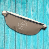 会社のロゴベージュブラウンアクセサリーベリーバッグ ファニーパック